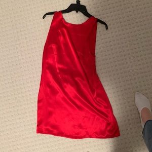 Reformation Red Mini Silk Dress